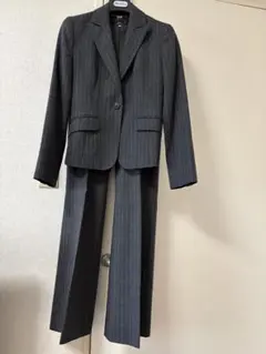 INED ダークグレ-ストライプ ビジネススーツセット