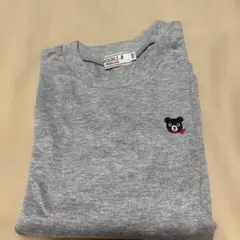 【値下げしました】DOUBLE.B グレー ロングTシャツ 110cm クマ刺繍