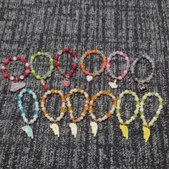 キッズ用 チャーム付きビーズブレスレット まとめ売り