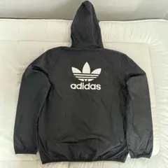 adidas ナイロンジャケット ブラック トレフォイル