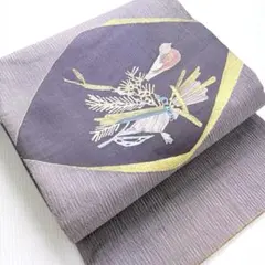 夏物　袋帯　柳に千鳥　鼯鼠色　灰汁色 夏物 袋帯 柳に千鳥 鼯鼠色 灰汁色 - メルカリ