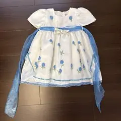 poco a poco フォーマルドレス 90cm ブルー刺繍 発表会 結婚式