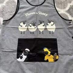 ひつじのショーン　大きいサイズ エプロン グレー