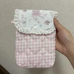 キルティング動物柄ポーチ ピンク