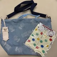 未使用✨　ドラッグストアーズ　デニム　ショルダーバッグ 編みぐるみ、靴下付のサムネイル