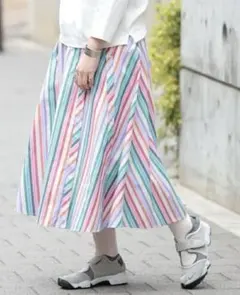 【 BEAMS BOY 】MULTI ST フレアロングスカートのサムネイル