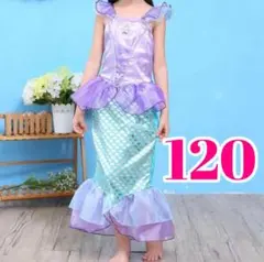 アリエル風ドレス⭐️120 バッジ ワンピース コスチューム コスプレ マーメイド