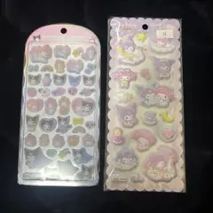 マイメロディ&クロミ　マシュマロシール　コットンパフィ　2枚セット　クラックス