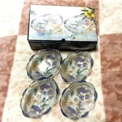 SOGA曽我　花柄ガラス皿　食器セット 4個 昭和レトロ