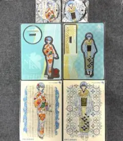 エヴァンゲリオン　綾波レイ　缶バッジ　時代劇和モダン　6セット　映画村　京都基地