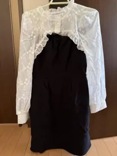 黒・白 長袖ミニワンピース M グレイル