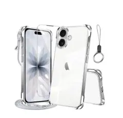 【新品】iPhone17 クリアケース ネックストラップ&HDフィルム1枚付き