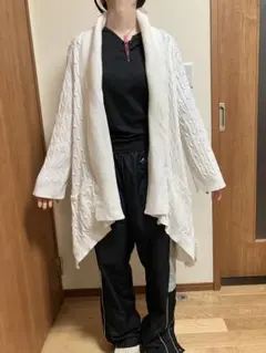 ラルフローレン　ホワイト ケーブルニット カーディガン