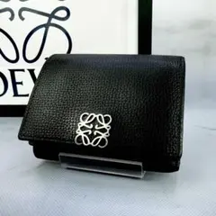 【正規品】LOEWE ロエベ アナグラム 三つ折り財布 トライフォールド 黒のサムネイル