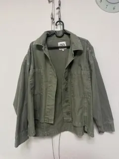 ZARA オリーブグリーン ミリタリージャケット