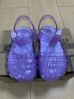 FOOT  WEAR 紫　キラキラ　サンダル　プリンセス