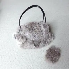 グレー ファー ハンドバッグ 手提げ