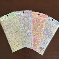 シマエナガ くま　うさぎ　ダイヤモンドポップシール ぷっくりシール