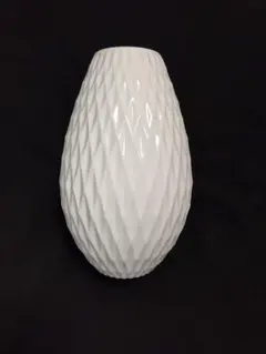 美品　香蘭社 フラワーベース　 白磁　ダイヤ 　花瓶のサムネイル