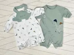 恐竜 ロンパース スタイ　３点セット　60〜70