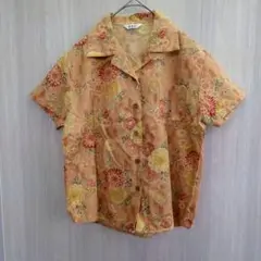 P.S.C トップス シャツ 柄シャツ 半袖 総柄 花柄 ピンク フリーサイズ