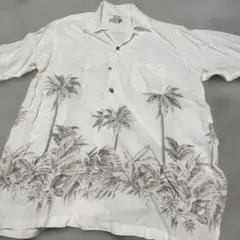 Jungle Storm アロハシャツ ホワイト ヤシの木柄 Lのサムネイル