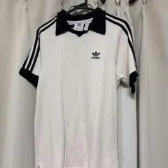 adidas Originals リブポロシャツ 半袖 ホワイト ブラックのサムネイル