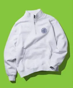 HUF グレー ハーフジップ スウェット S