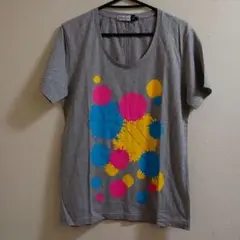 チョムノレTシャツ カラフルインクデザイン グレートップス