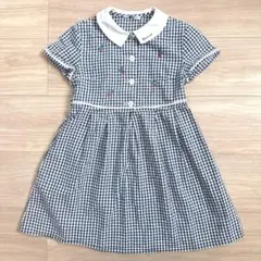 美品　familiarファミリア　チェック柄半袖ワンピース