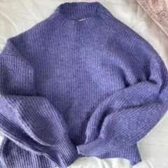 新品 春ニット earth music&ecology Fサイズ パープルニット