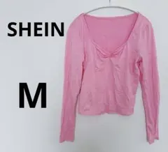 SHEIN ピンク 長袖 Tシャツ 【M】トップス