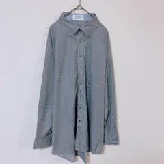 美品　AOKI　LES MUES　長袖シャツ　メンズ4L相当　ストライプ柄　黒のサムネイル