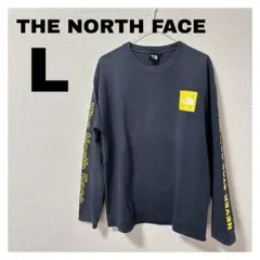【美品】THE NORTH FACE 長袖Tシャツ Lネイビー 綿100%