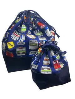 電車イラストのお弁当袋&コップ袋2個セット