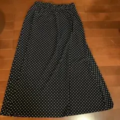 UNIQLO ネイビー ドット フレアスカート L