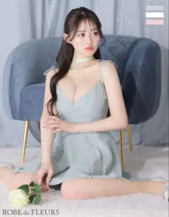 ショルダーリボンスタッズラメニットプリティミニキャバドレス