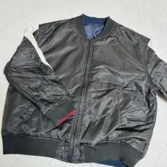 リバーシブル　ブルゾン　L ブラック　ネイビー　MA1