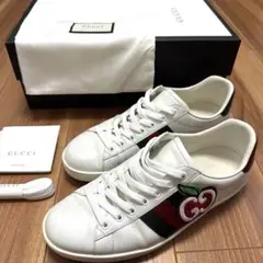 GUCCI ホワイトレザー スニーカー 27cm