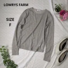 LOWRYS FARM ラメクルーロングスリーブ 長袖シャツ 透け感ありフリー