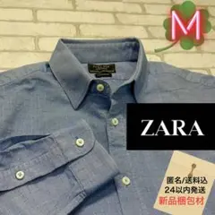 ■ZARA チェックドット柄総柄 キレイめ しっかり生地シャツ