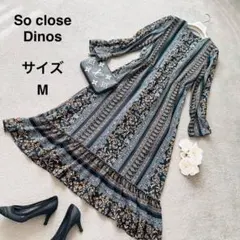 so close dinos　ワンピース　M　オリエンタル　シフォン　フレア
