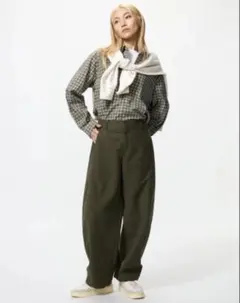 ユニクロ ジャージーバレルレッグパンツXL オリーブ系 XLサイズ