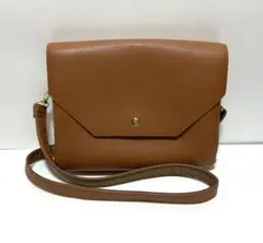 ブラウン フラップ式ショルダーバッグ