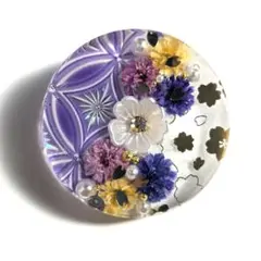 レジンヘアゴム　ヘアアクセサリー　ドライフラワー　切子　桜　No.5