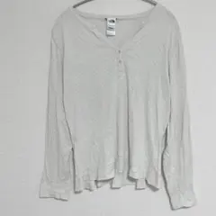 TheNorthFace 【L】ノースフェイス 長袖ヘンリーTシャツ アイボリー