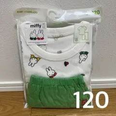 120 ユニクロ ドライパジャマ 半袖 ミッフィー/グリーン