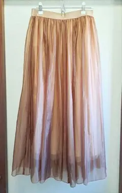 美品 Feroux フレアスカート オンワード樫山 チュール Mサイズ ブラウン