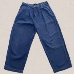 10月15日まで値下げ/出品終了 ダークブルー デニム ワイドレッグ　Lサイズ