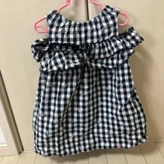 メゾピアノアイスクリーム柄ワンピース100cm ギンガムチェック